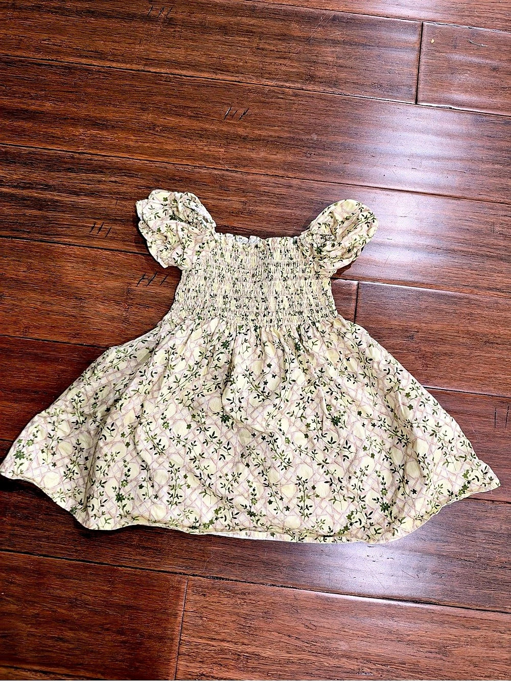 Hill House Home Girls Floral Smocked Puff Sleeve Dress 3/4Y